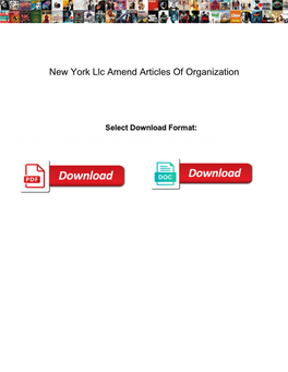 New York Llc Amend Articles of Organization