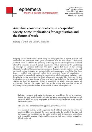 Anarchist Economic Practices in a 'Capitalist' Society