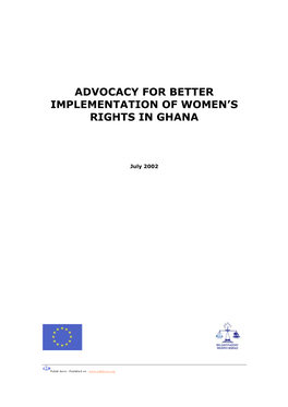 Advocacy for Better Implementation of Women's