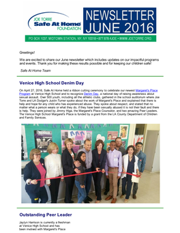 June Newsletter Which Includes Updates on Our Impactful Programs and Events
