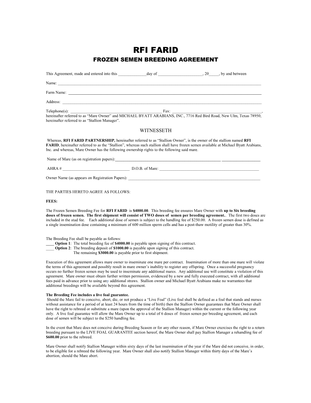 Frozen Semen Breeding Agreement s1