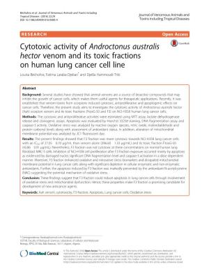 Cytotoxic Activity of Androctonus Australis Hector Venom and Its Toxic