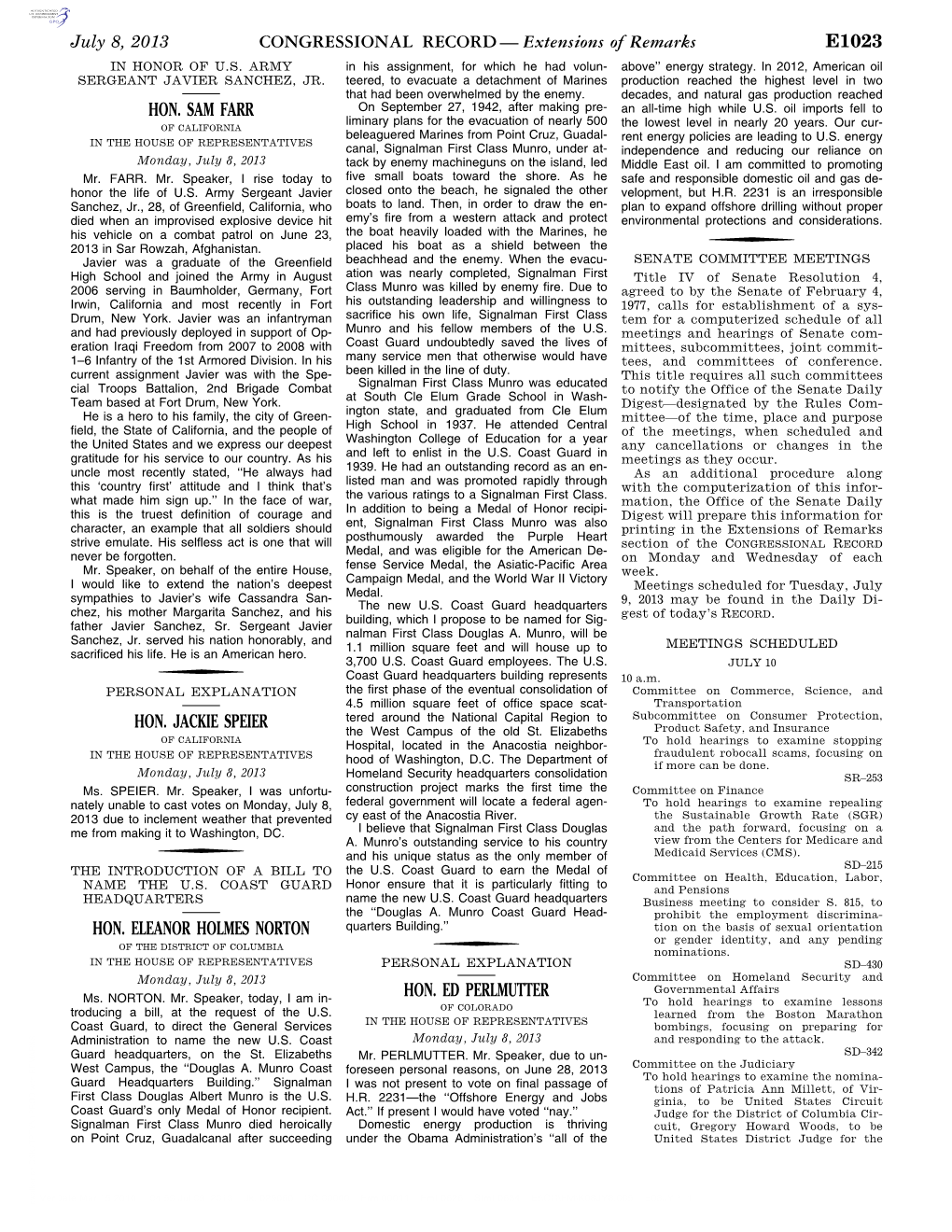 CONGRESSIONAL RECORD— Extensions of Remarks E1023 HON