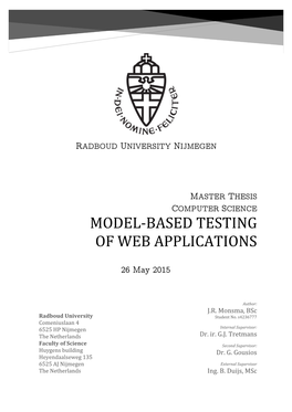 Model-Based Testing of Web Applications