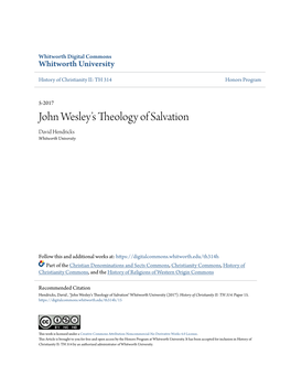 John Wesley's Theology of Salvation