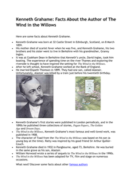 Kenneth Grahame: Facts About the Author of the Wind in the Willows