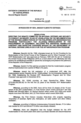 Sl?T1z1h' (Qlh;R Ilf Iilc' ~Trt,Bfl! SIXTEENTH CONGRESS of the REPUBLIC ) of the PHILIPPINES ) Second Regular Session ) '15 MAR 18 A9:53