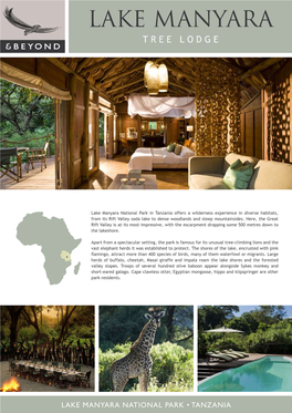 Lake Manyara National Park • Tanzania &Beyond Lake Manyara Tree Lodge