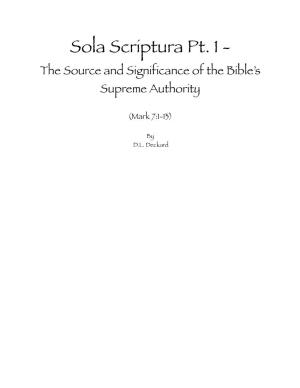 Sola Scriptura Part 1