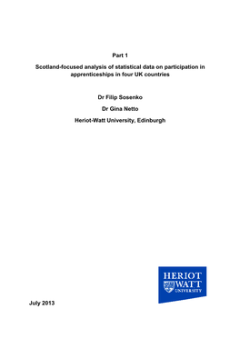 Part 1 Scotland-Focused Analysis of Statistical Data on Participation In