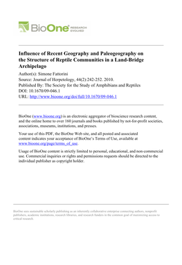 Influence of Recent Geography and Paleogeography on the Structure Of