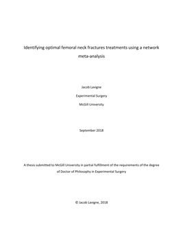 Identifying Optimal Femoral Neck Fractures Treatments Using a Network Meta-Analysis