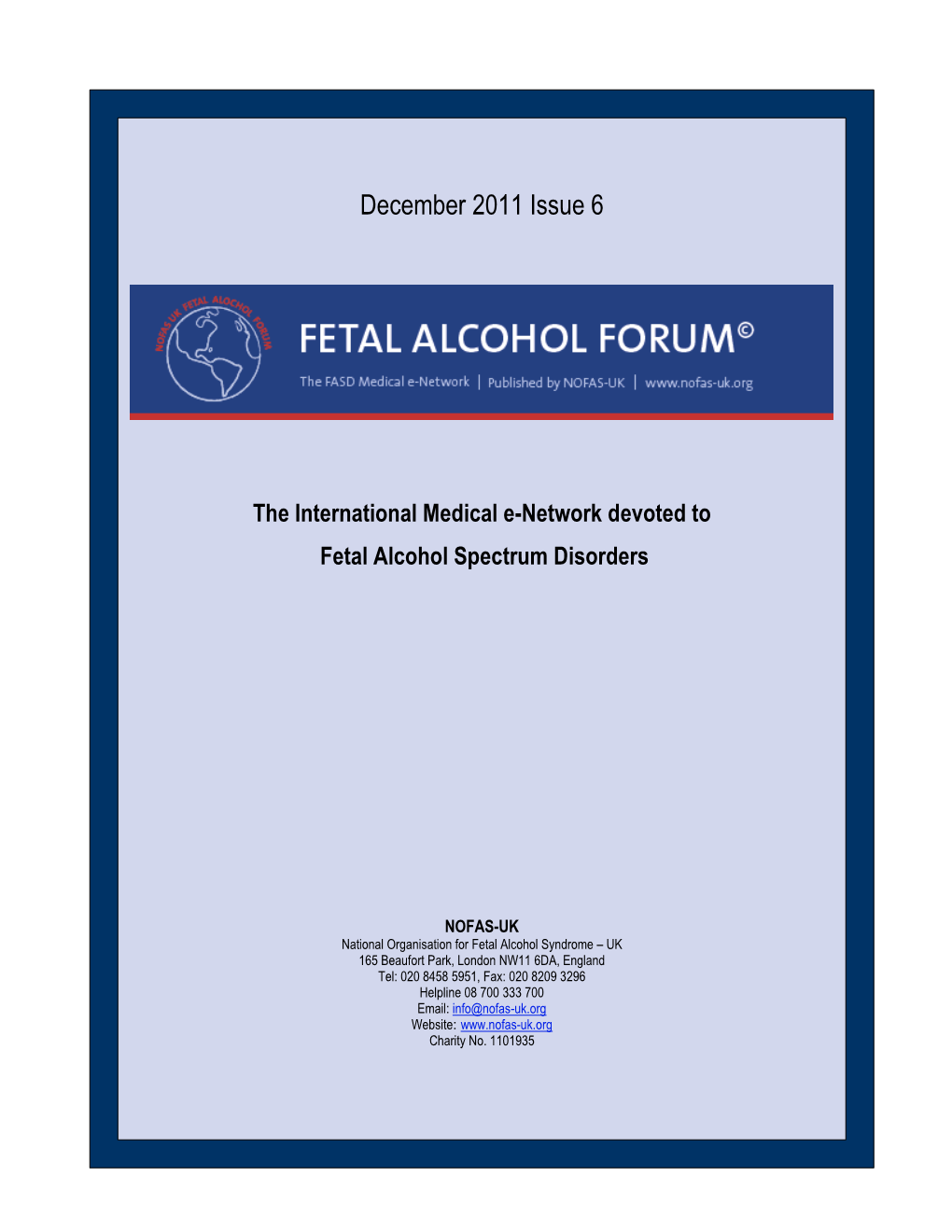 Fetal Alcohol Forum Issue 6