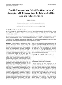 Possible Mesoamerican Naked-Eye Observation of Sunspots – VII: Evidence from the Jade Mask of Río Azul and Related Artifacts