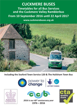 CUCKMERE BUSES - Timetable [24.08.16].Qxp Layout 1 25/08/2016 10:12 Page 1