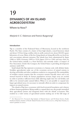 DYNAMICS of an ISLAND AGROECOSYSTEM Where to Now?