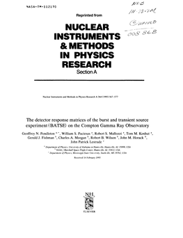 Nuclear Instruments & Methods in Physics Research