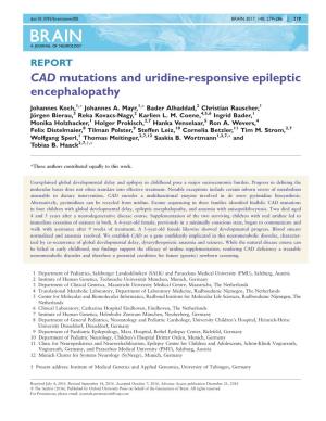 CAD Mutations and Uridine-Responsive Epileptic Encephalopathy