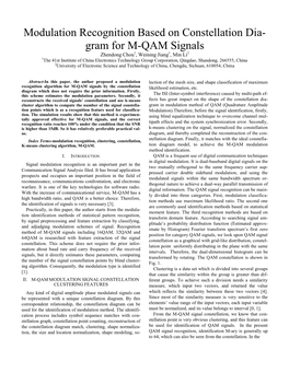 Modulation Recognition Based on Constellation Diagram for M-QAM Signals