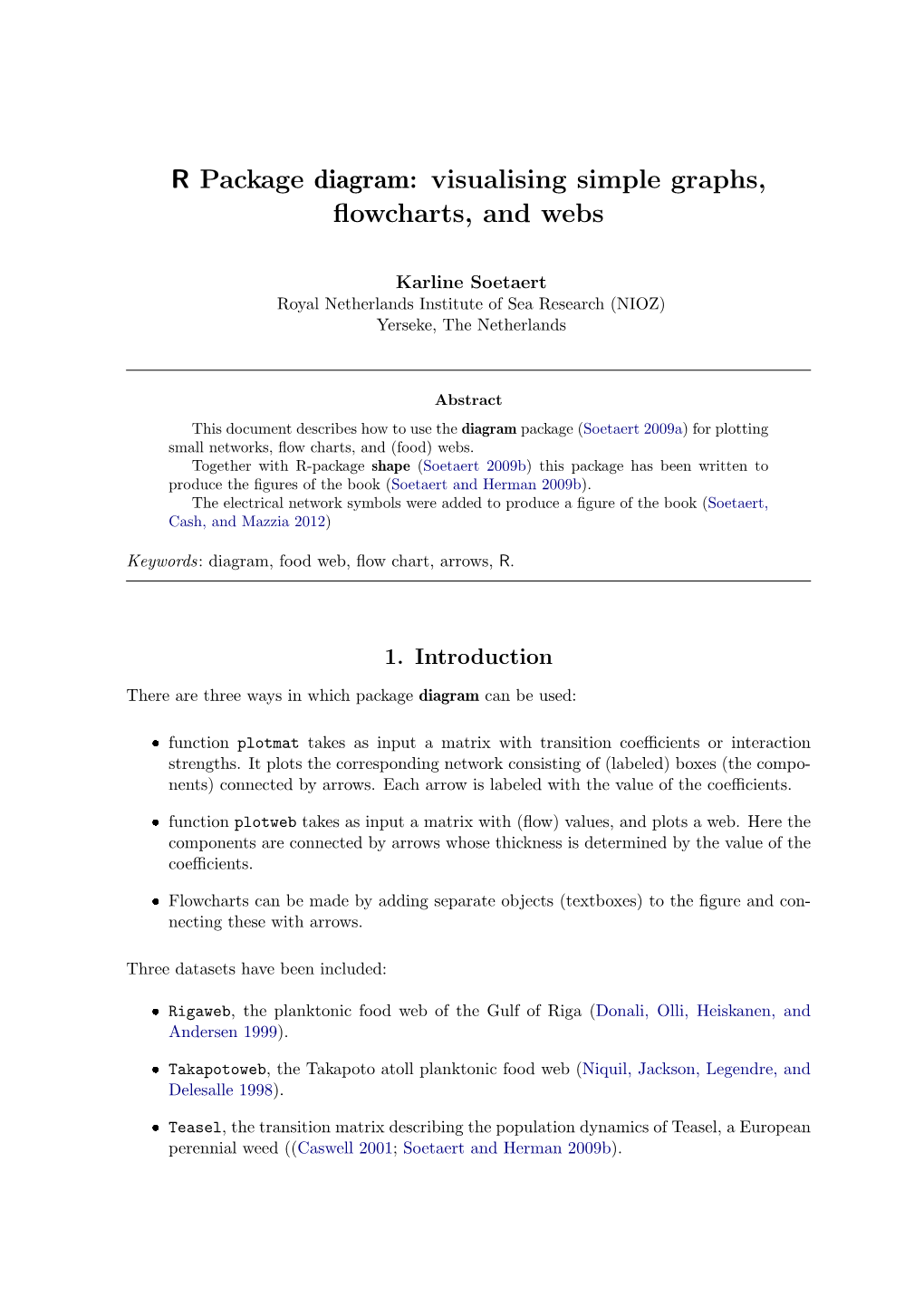 R Package Diagram: Visualising Simple Graphs, Flowcharts, and Webs