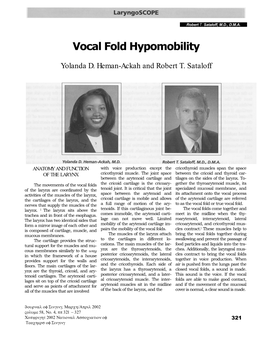 Vocal Fold Hypomobility