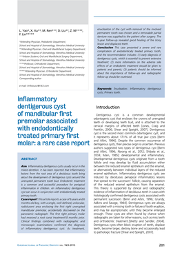 Inflammatory Dentigerous Cyst of Mandibular First Premolar