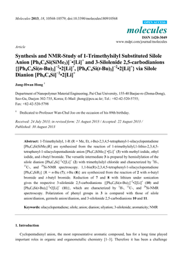 Synthesis and NMR-Study of 1-Trimethylsilyl Substituted Silole