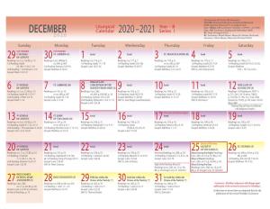 Liturgical Calendar 2020-2021