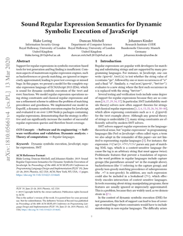 Sound Regular Expression Semantics for Dynamic Symbolic Execution Of