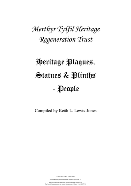 Heritage Plaques, Statues & Plinths