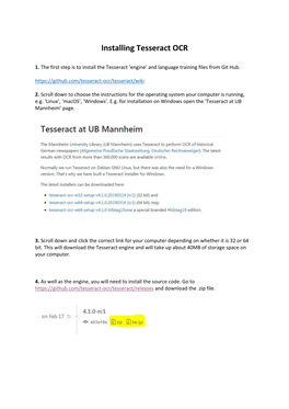 Installing Tesseract OCR