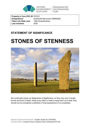 Stones of Stenness Statement of Significance