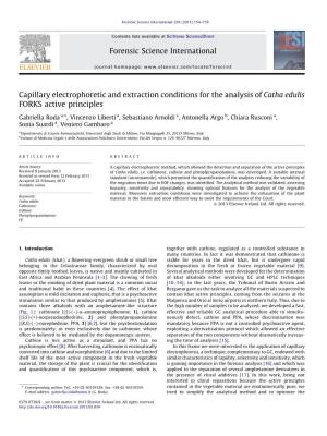 Capillary Electrophoretic and Extraction Conditions for the Analysis of Catha Edulis