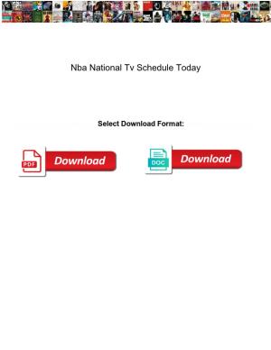 Nba National Tv Schedule Today