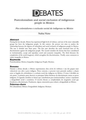 Postcolonialism and Social Exclusion of Indigenous People in Mexico