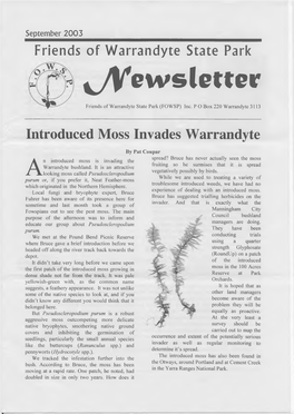 Introduced Moss Invades Warrandyte