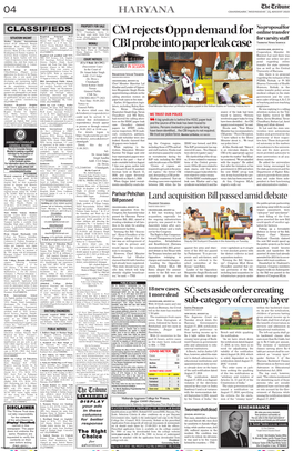 The Tribune 04 Haryana Chandigarh | Wednesday | 25 August 2021