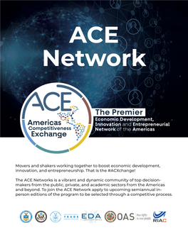 The Premier Economic Development, Americas Innovation and Entrepreneurial Competitiveness Network of the Americas Exchange
