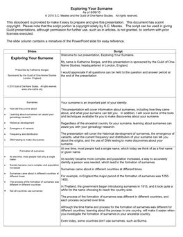 Exploring Your Surname Exploring Your Surname