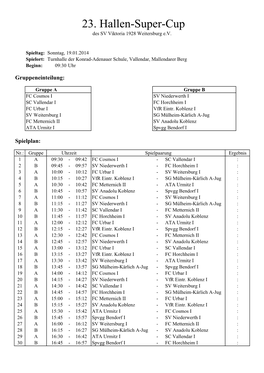 23. Hallen-Super-Cup Des SV Viktoria 1928 Weitersburg E.V