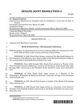 Sj0005* 2 SENATE JOINT RESOLUTION 5