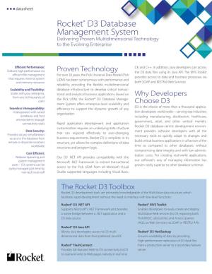 Rocket D3 Database Management System