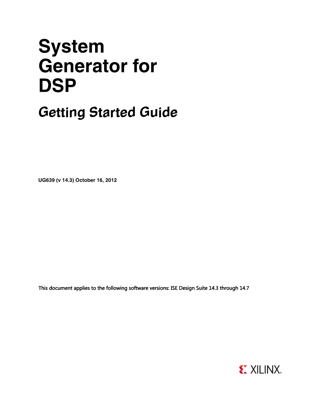 System Generator for DSP (Getting Started Guide)