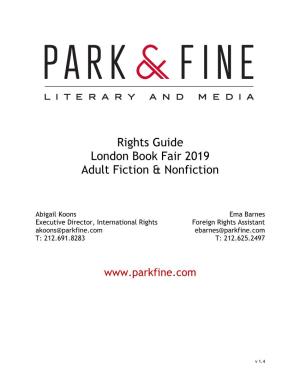 Rights Guide London Book Fair 2019 Adult Fiction & Nonfiction