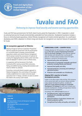 Tuvalu and FAO Partnering to Improve Food Security and Income-Earning Opportunities
