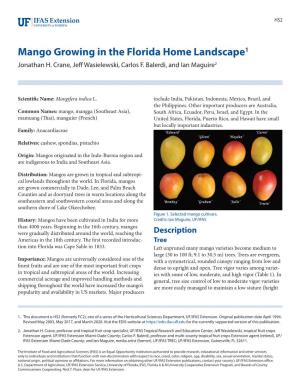 Mango Growing in the Florida Home Landscape1 Jonathan H