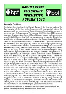 Autumn 2012 Newsletter