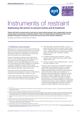 Instruments of Restraint Addressing Risk Factors to Prevent Torture and Ill-Treatment