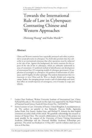 Towards the International Rule of Law in Cyberspace: Contrasting Chinese and Western Approaches