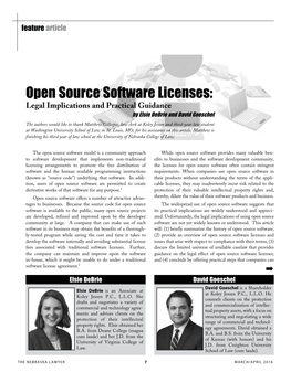 Open Source Software Licenses